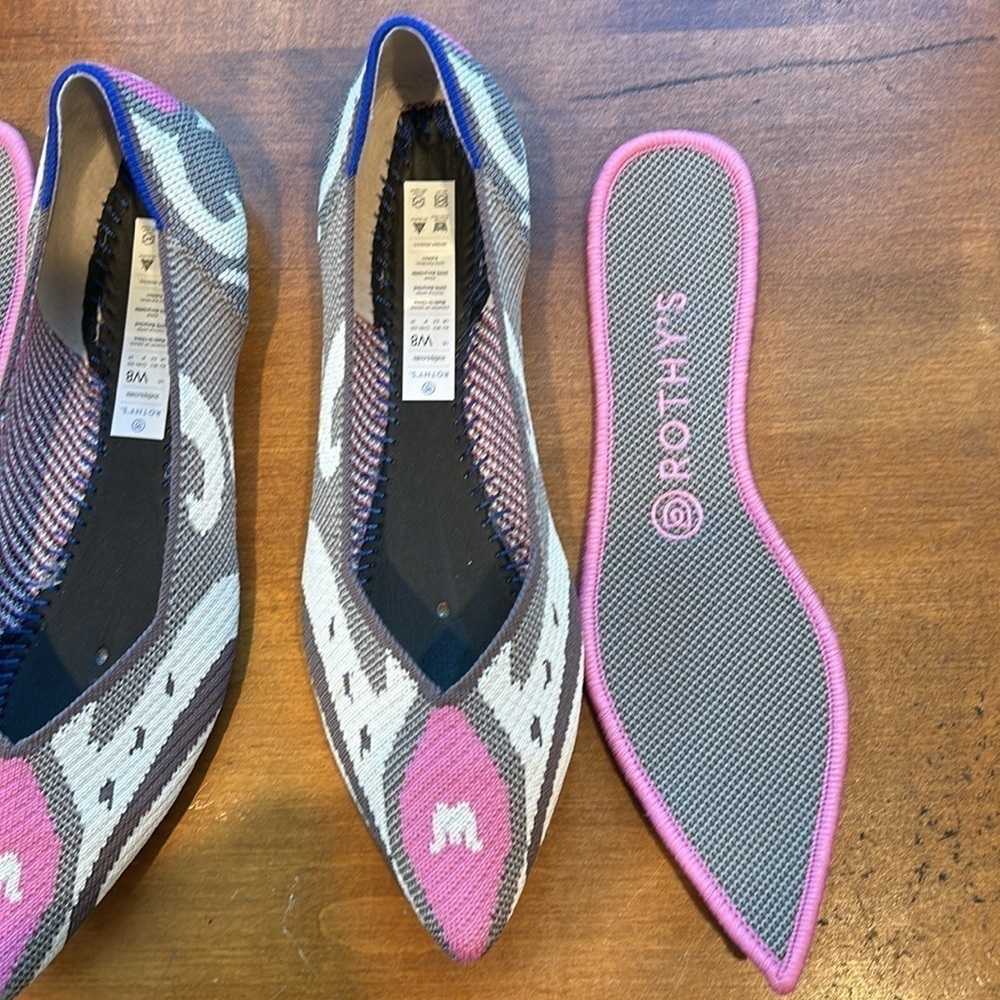 Retired Rothy’s The Point Flat Pink Moroccan women’s size 8 new without box - Picture 6 of 10